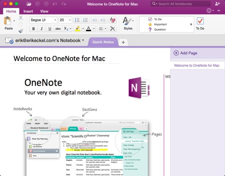 microsoft onenote for mac not working